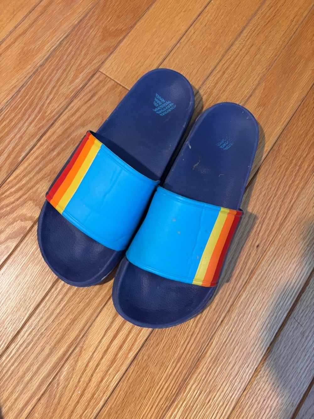 Aldi Gear Blue Slide Sandals, Fanny pack and windbreaker